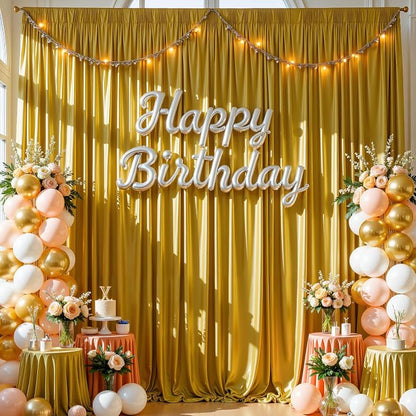 20x10ft Dark Gold Glitter Backdrop Curtain - Image 7