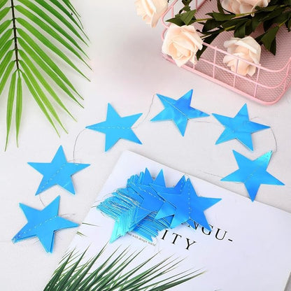 Patelai 130 ft Star Garland Banner Decor, Holographic Blue - Image 6