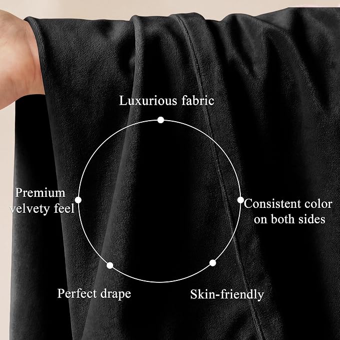 Extra Long Black Velvet Curtains - Image 4