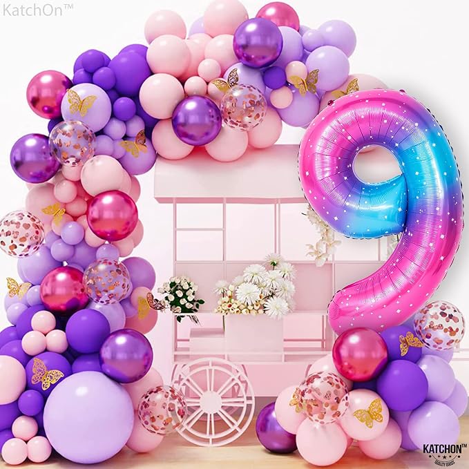 KatchOn Rainbow 9 Balloon Number 40 Inch | Foil 9 Birthday Balloon - Image 5