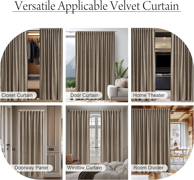 Camel Beige Sliding Door Curtains - Image 5