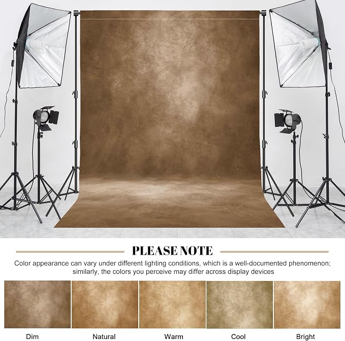 Abstract Photography Backdrop for Photoshoot 8x12ft, Dark Brown, No Stand | - Image 3