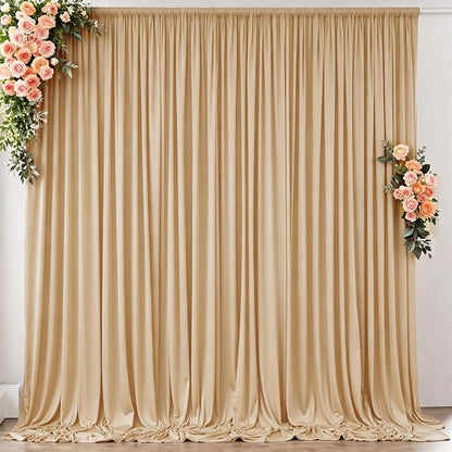 10 ft x 10 ft Wrinkle Free Champagne Backdrop Curtain - Image 5
