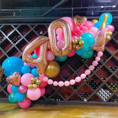 Rose Gold 45 Number Balloons, 40 Inch Giant Number 45 Balloons Foil Mylar - Image 3