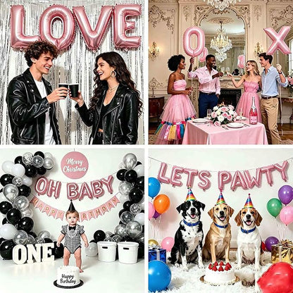98 Pcs Pastel Pink Letter Balloons, Custom 3 Set A-Z Set - Image 6