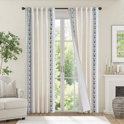 jinchan Floral Linen Curtains - Image 3