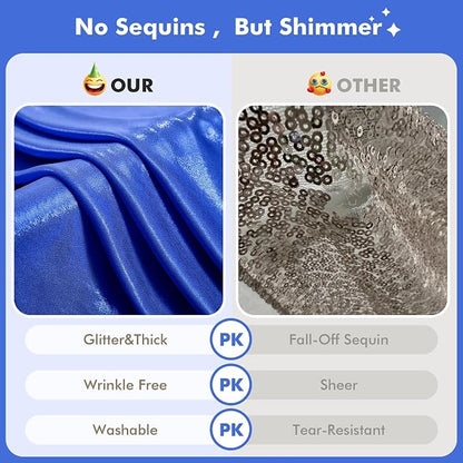 20x10ft Shimmer Royal Blue Sequin Backdrop Curtain - Image 2