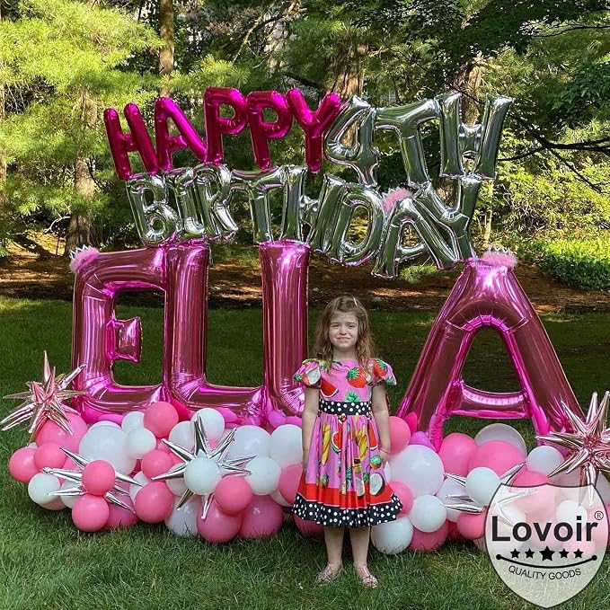 Lovoir 40 Inch Large Hot Pink Letter A Balloons Big Size Jumbo Mylar Foil - Image 4
