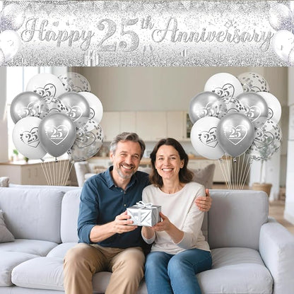 Silver 25th Wedding Anniversary Decorations - Image 3