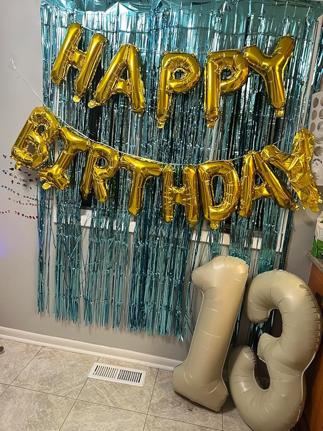 3 Balloon Numbers Birthday Decorations, 40In Cream Balloons - Image 2