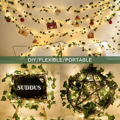 33FT 100LED Ivy Vine Fairy Lights Battery Operated Copper Wire | String Lights - Image 6