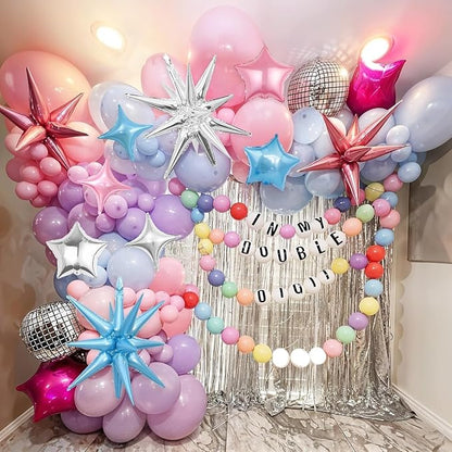 14pcs Pink Blue Silver Star Balloons, Mixed Star Foil Balloon, 22Inch Explosion - Image 4
