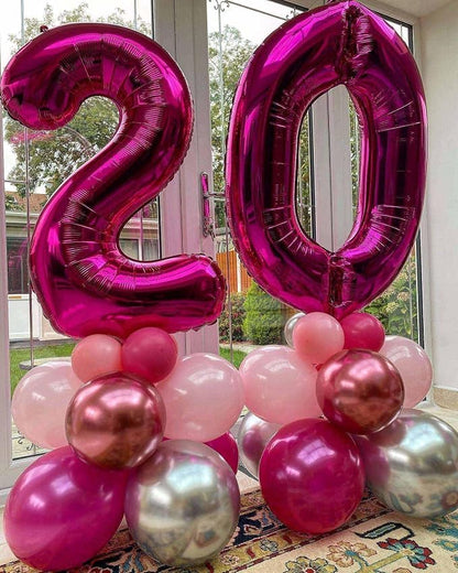 Hot Pink 22 Number Balloons, 40 Inch Giant Number 22 Balloons Foil Mylar Helium - Image 5