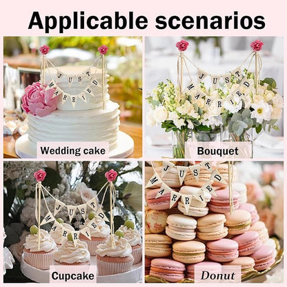 Wedding Cake Topper Ivory Durable Cotton Wood Pole - Image 6