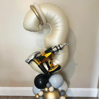 Cream 7 Balloon Number 40 Inch Cream White Number 7 Balloon Helium Mylar 7 - Image 4