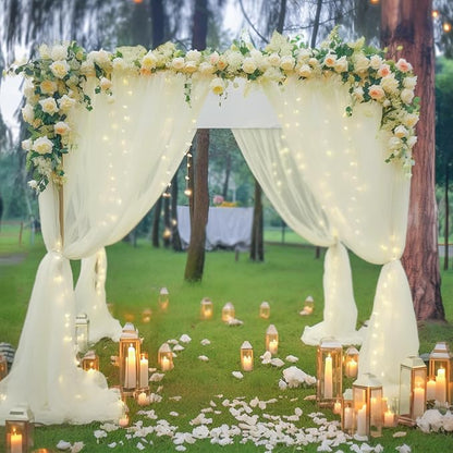 20x10ft Ivory Tulle Backdrop Curtain - Image 7