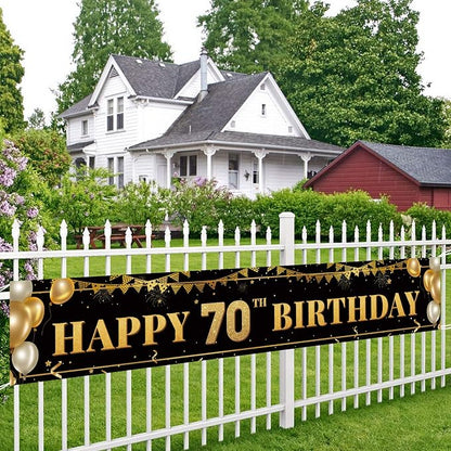 Large Happy 70th Birthday Decoration Banner, 70th Birthday Party Decorations - Image 5