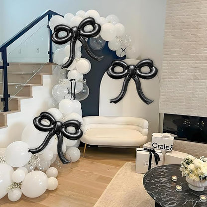 2 Pcs Bow Birthday Decorations Black Bow Balloons Bow Party Decorations Giant - Image 6