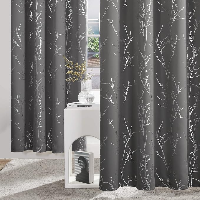Deconovo Blackout Curtains, Light Grey Thermal Grommet Drapes, Privacy Window - Image 3