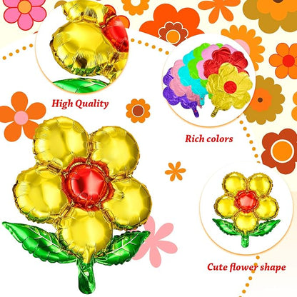 Skylety 16 Pieces Flower Foil Balloons 18 Inch Beautiful Floral Colorful Flower - Image 5