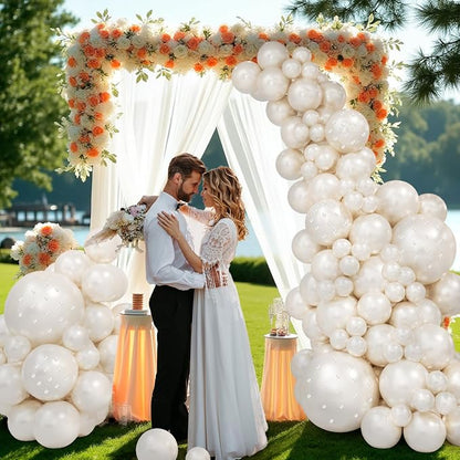 Pearl White Double Stuffed Balloon Arch Kit - Image 2