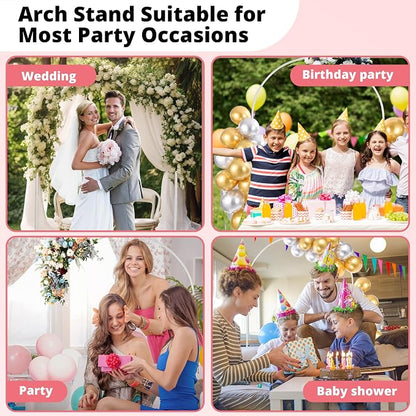 7.2 ft White Metal Balloon Arch Stand, Arch Backdrop Stand - Image 6