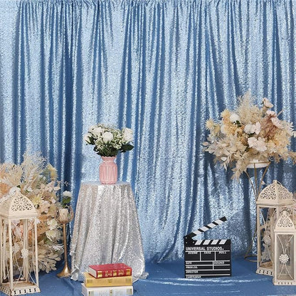 Eternal Beauty Baby Blue 3mm Sequin Backdrop 10x10 Ft - Image 9