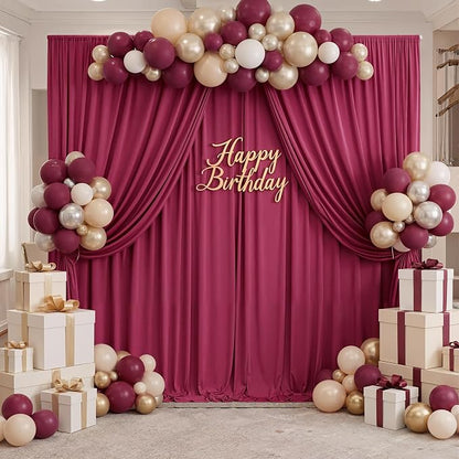 10x8ft Wrinkle Free Burgundy Backdrop Curtain Maroon Backdrop Drapes, Thick - Image 5