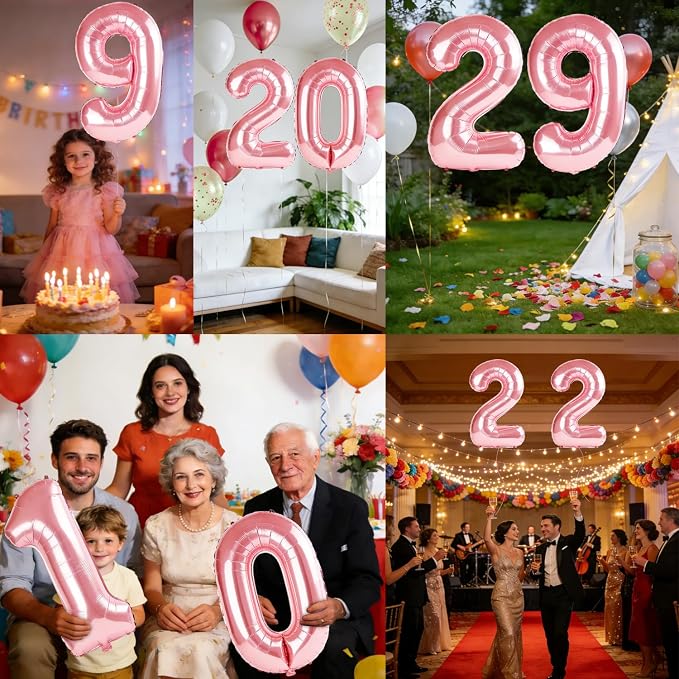 40 Inch Number 29 Balloons for 29th Birthday Party Decorations, 0-100 Jewelry - Image 7