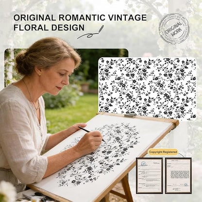 Anmao Vintage Lace Sheer Curtains 45 Inches Long - Image 3