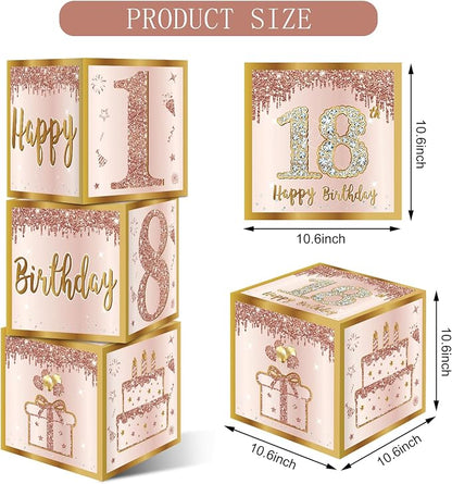 Guiruiy 3Pcs 18th Birthday Decorations Balloon Gift Boxes - Image 2