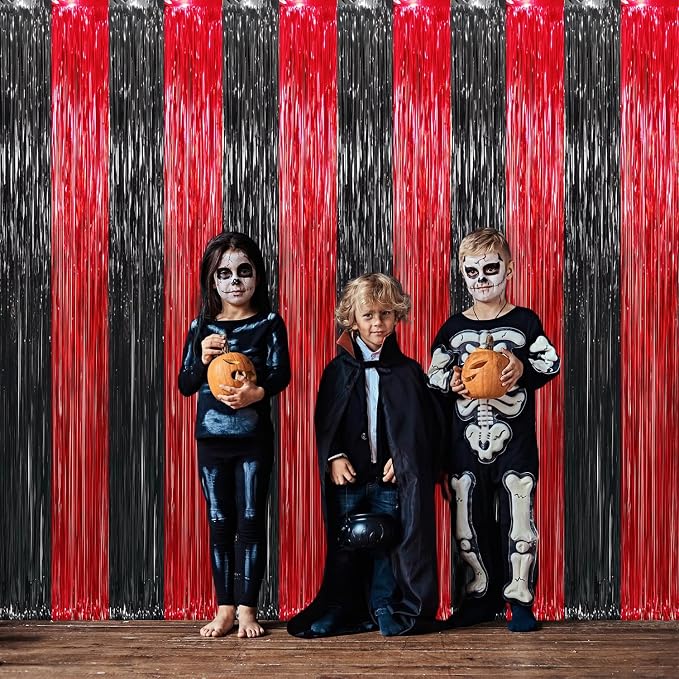 GOER 3.2 ft x8.2 ft Metallic Tinsel Foil Fringe Curtains Party Photo Backdrop - Image 5