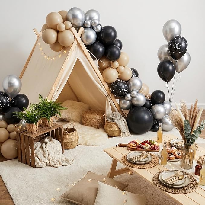 APLANET 150pcs Vanilla Brown Balloons Different Sizes 18 12 10 5 Inch Boho - Image 5