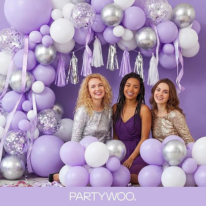 PartyWoo Lavender Balloons 120pcs Light Pastel Purple Lilac Color | 18 12 10 5 - Image 5
