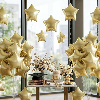 Gold Star Balloons, 18 Inches Light Gold Star Balloon - Image 7