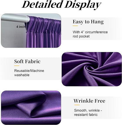 50ft x 12ft Purple Backdrop Curtains - Image 4