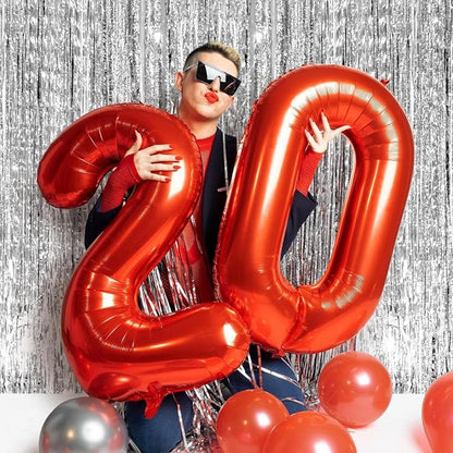 Red 14 Balloon - Number Balloon 40 Inch, 14th Red Birthday Decorations | Large - Image 3