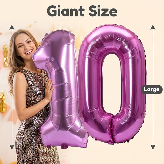 Number 10 Balloon Foil Mylar Balloons - Image 4
