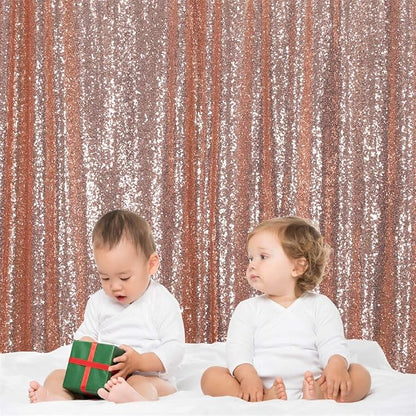 Eternal Beauty Rose Gold 3mm Sequin Backdrop 8x8 Ft - Image 6