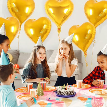 12 Pcs Gold Heart Balloons, 18 Inch Heart Foil Balloons Love Balloon Valentine - Image 6