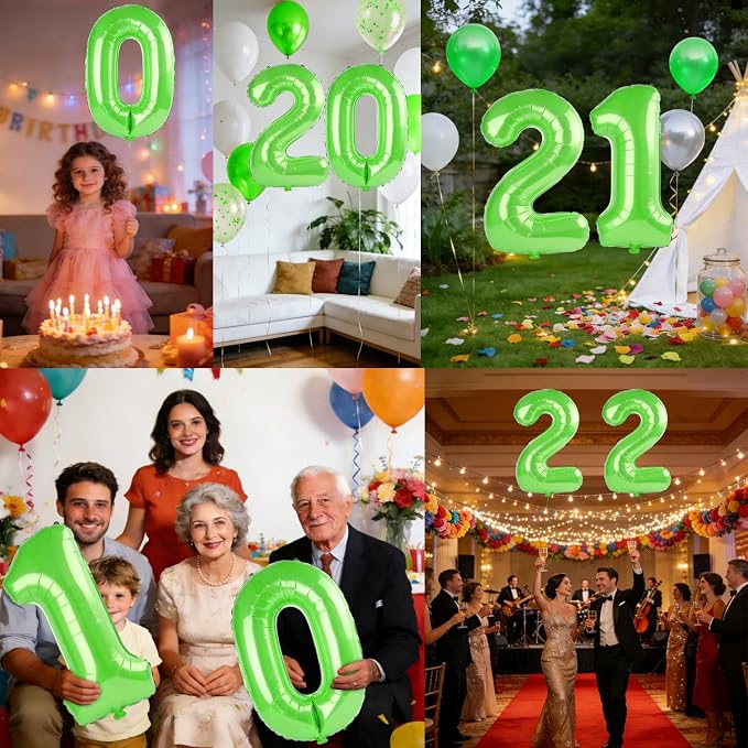 40 Inch Number 21 Balloons for 21st Birthday Party Decorations, 0-100 Fruit - Image 7