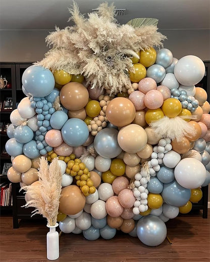 Double Stuffed Balloons Dusty Blue Different Size 115Pcs 5/10/12/18" Slate - Image 4