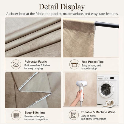 Abstract Photography Backdrop for Photoshoot, Light Beige, No Stand | - Image 6