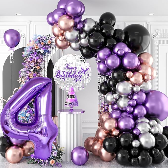 Purple 1 Balloon Number for Girls 1st Girls Birthday, 40 Inch Large Number Foil - Image 6