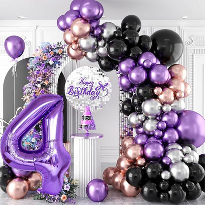 Purple 1 Balloon Number for Girls 1st Girls Birthday, 40 Inch Large Number Foil - Image 6