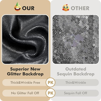 30ftx10ft Shimmer Black Sequin Backdrop Curtain - Image 2
