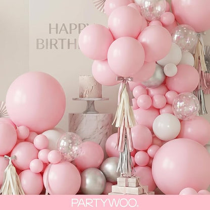 PartyWoo Baby Pink Balloons 152pcs Pastel Pale Light Pink Color | 18 12 10 5 - Image 8