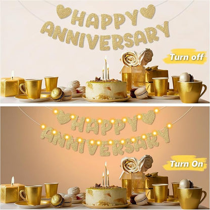 Wedding Anniversary Party Decorations, Lighted Anniversary Banner | Pre-strung - Image 6