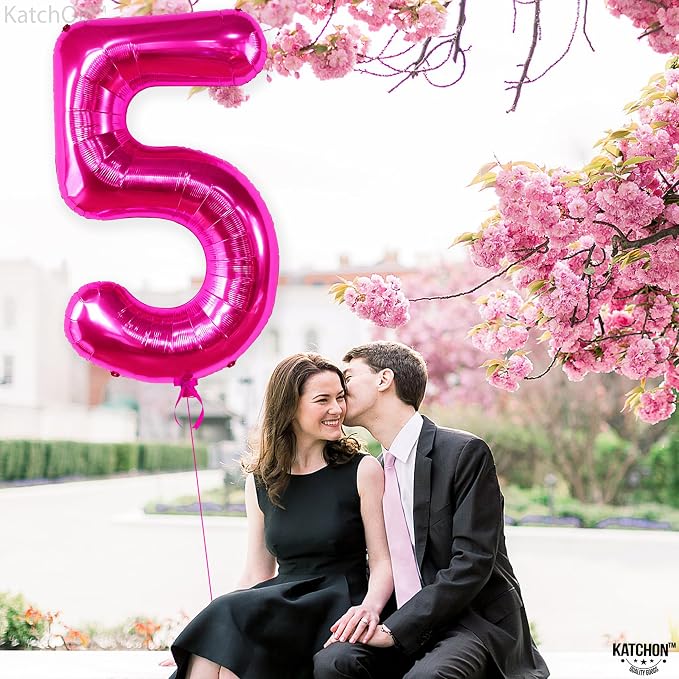 KatchOn Giant Hot Pink 5 Balloon Number - Image 8