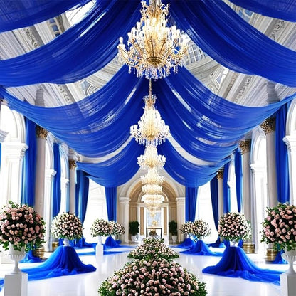 6 Panels Royal Blue Ceiling Drapes by Showgeous